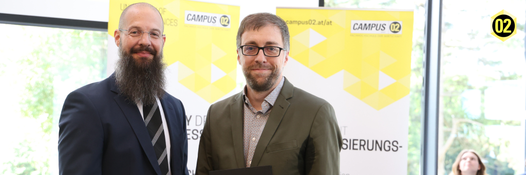 Johannes Fritz bei der Verleihung seiner FH-Honorarprofessur