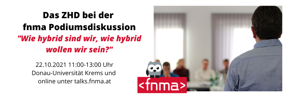 fnma Podiumsdiskussion zu hybrider Lehre: das ZHD diskutiert mit!