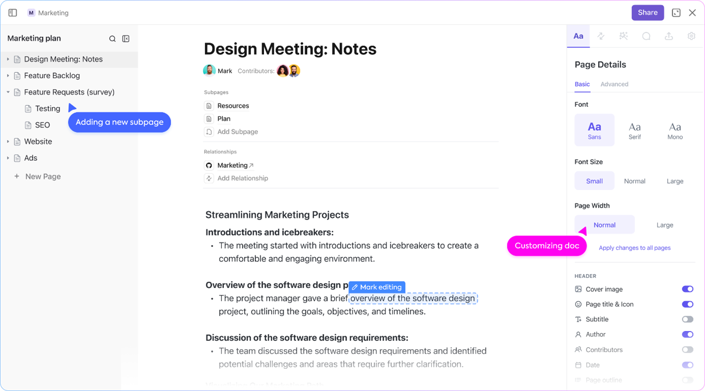 Design Meeting Notes
