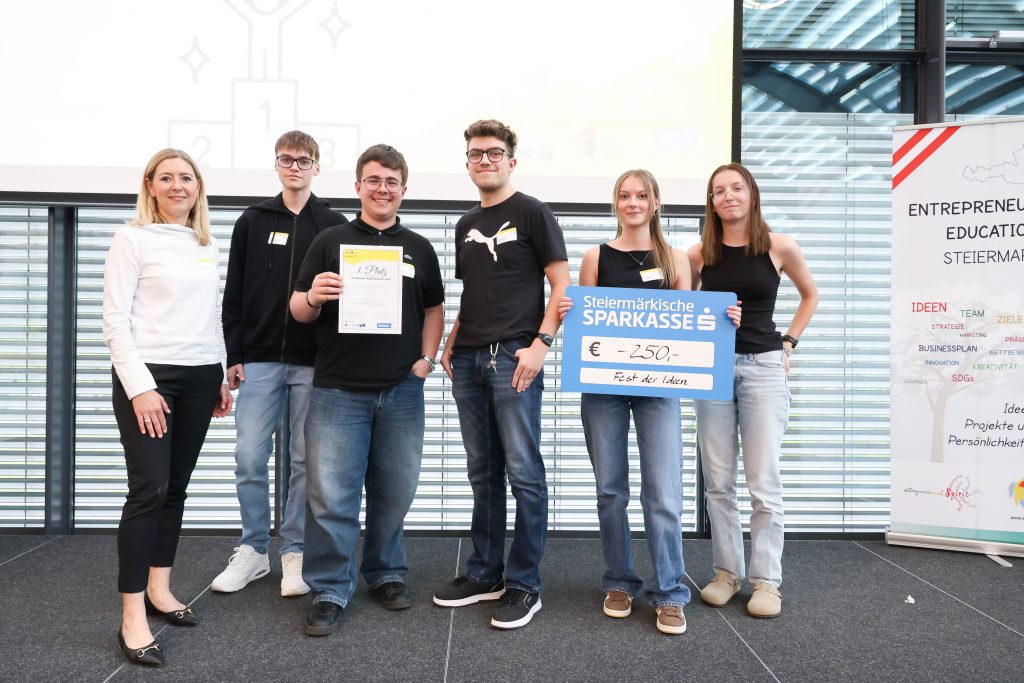 Schüler*innen auf dem dritten Platz der Real Market Challenge
